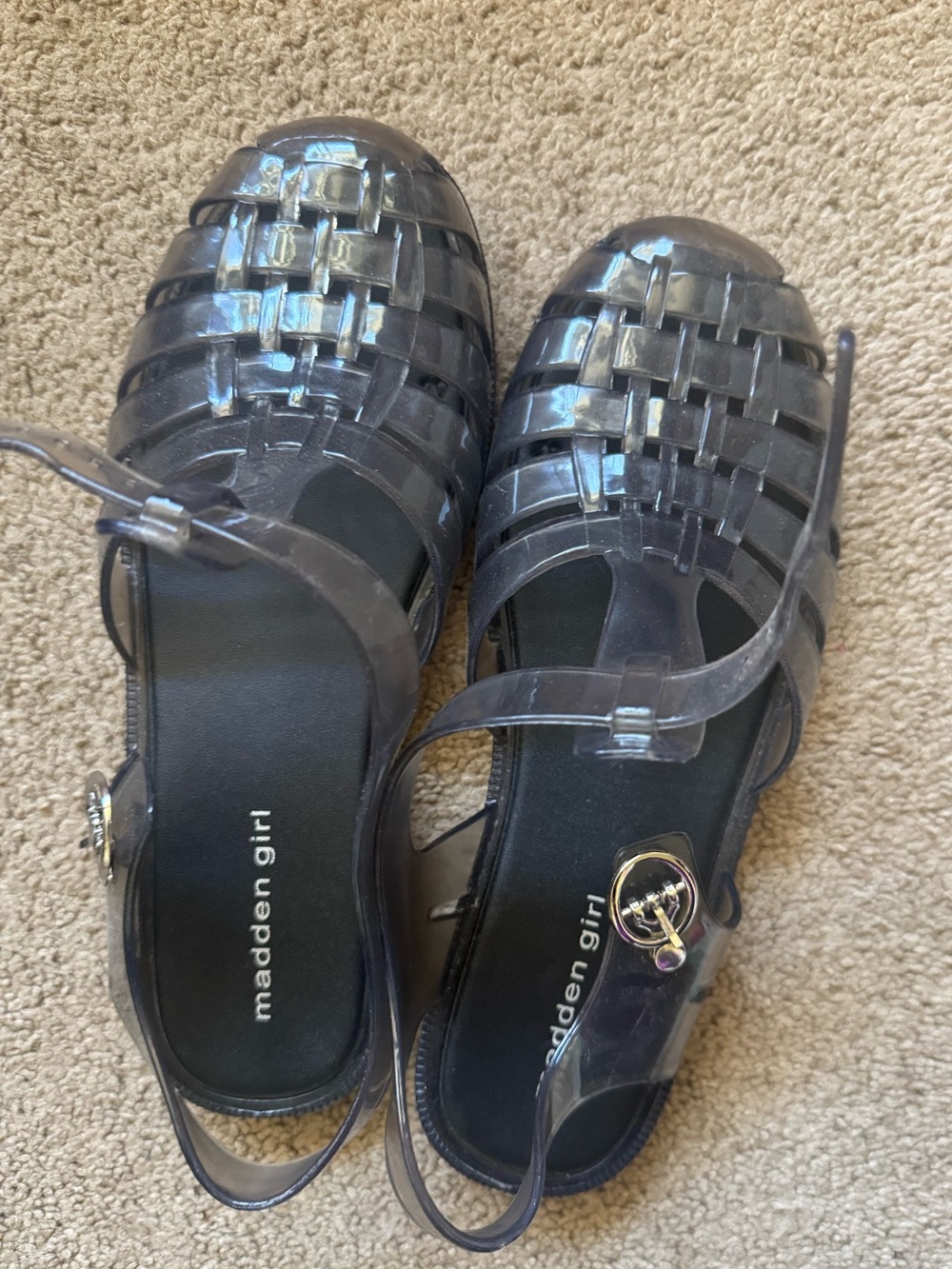 Madden Girl Translucent Smoke Jelly Slingback Sandals size 8